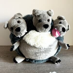Retired Squishable CERBERUS Plush Three Headed Dog Potter Gray Halloween Pillow